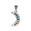 Joyas De Plata Marca DJOYAS Colgante Circon | Colgante De Plata 925 Luna Con Circones De Colores