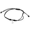 Joyas De Plata BLACK Pulsera Macrame Hilo | Pulsera De Plata 925 Hilo Negro Ajustable Con Serpiente