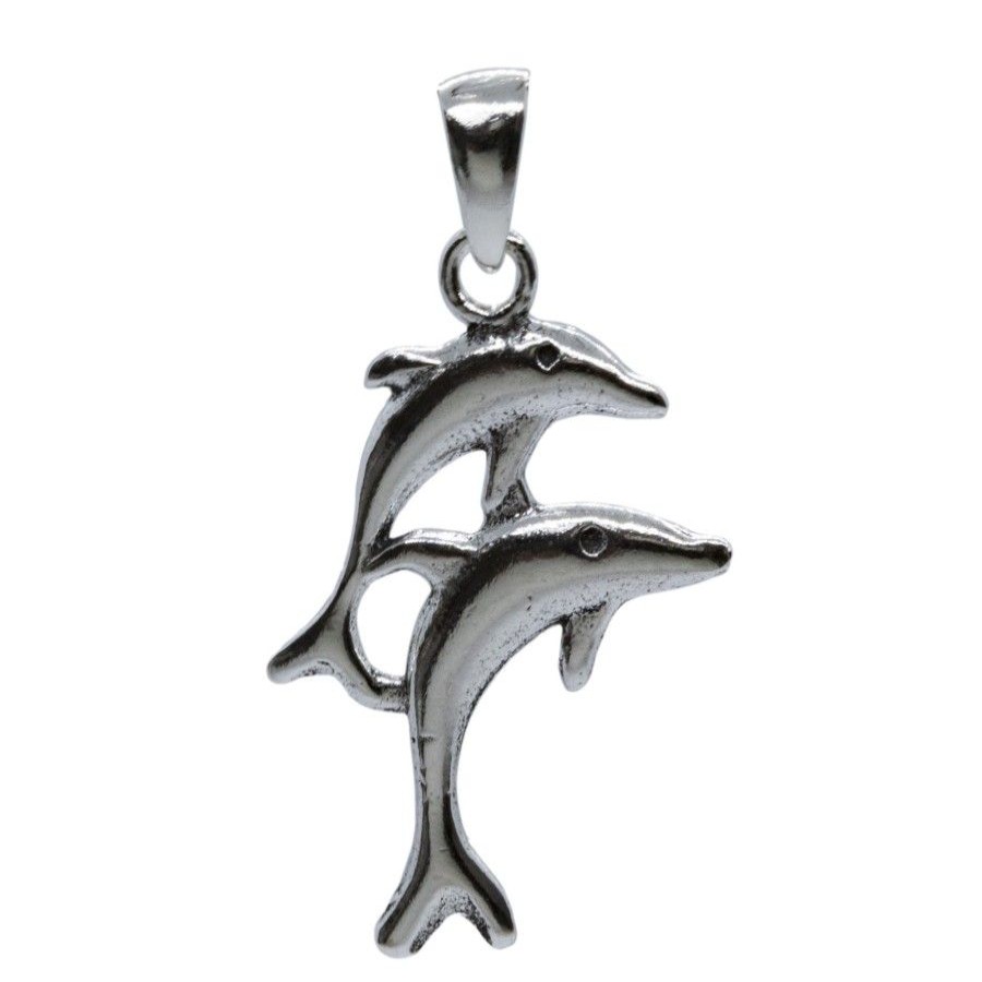 Joyas De Plata DistribuidoraDeJoyas.cl Colgante Plata Lisa | Colgante Delfines