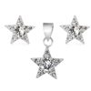 Joyas De Plata Marca DJOYAS | Conjunto De Plata 925 Estrellas Strass