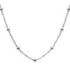 Joyas De Plata Marca DJOYAS | Cadena De Plata 925 Singapur Con Esferas 40Cm