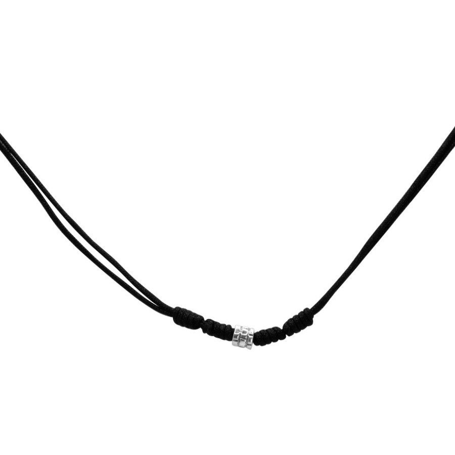 Joyas De Plata BLACK Collares De Plata | Collar De Plata 925 Hilo Negro Con Mostacilla