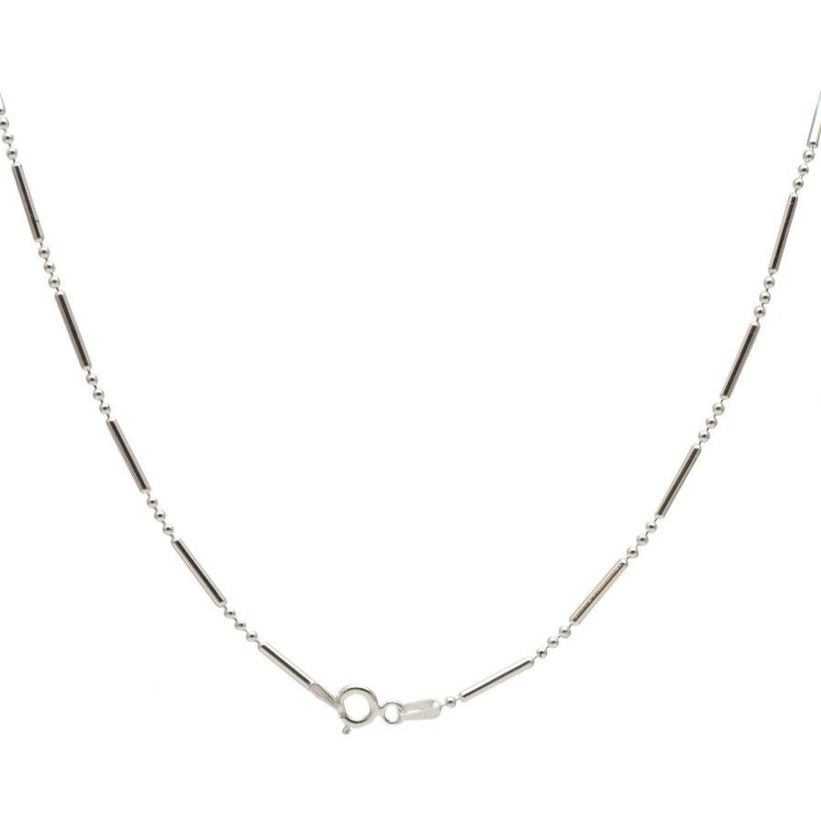 Joyas De Plata Marca DJOYAS | Cadena De Plata 925 Cilindros Y Esferas 50 Cm