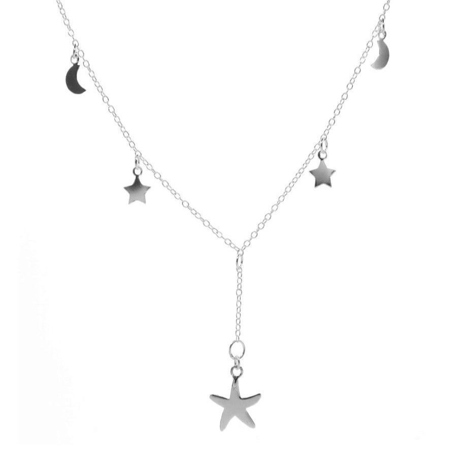 Joyas De Plata BLACK Collares De Plata | Collar De Plata 925 Con Lunas Y Estrellas