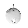 Joyas De Plata Marca DJOYAS Colgantes De Placa | Colgante De Plata 925 Placa Con Estrella