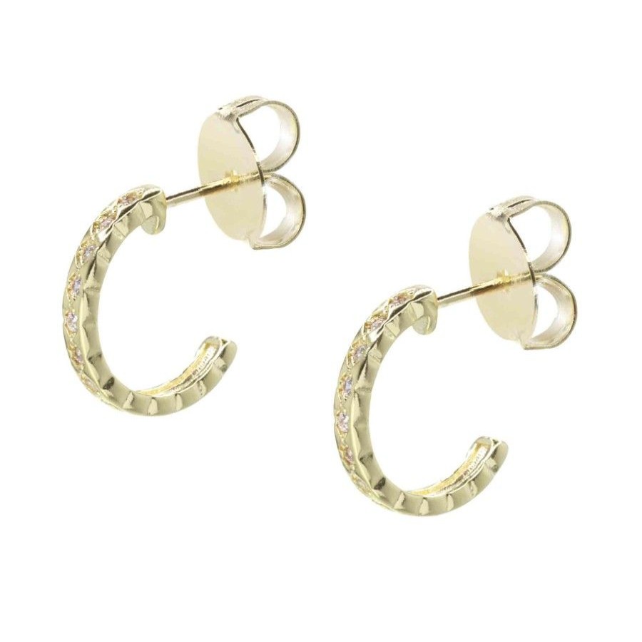 Joyas Enchapadas Marca DJOYAS Enchapado En Oro | Aros Enchapados En Oro Mini Argollas Con Circones