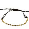 Joyas De Plata BLACK Pulsera Macrame Hilo | Pulsera Hilo Negro Con Agatas Tonos Cafe Claro