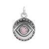 Joyas De Plata Piedras Naturales Colgante Piedra Natural | Colgante De Plata 925 Placa De Ojo Con Piedra De Cuarzo Rosa