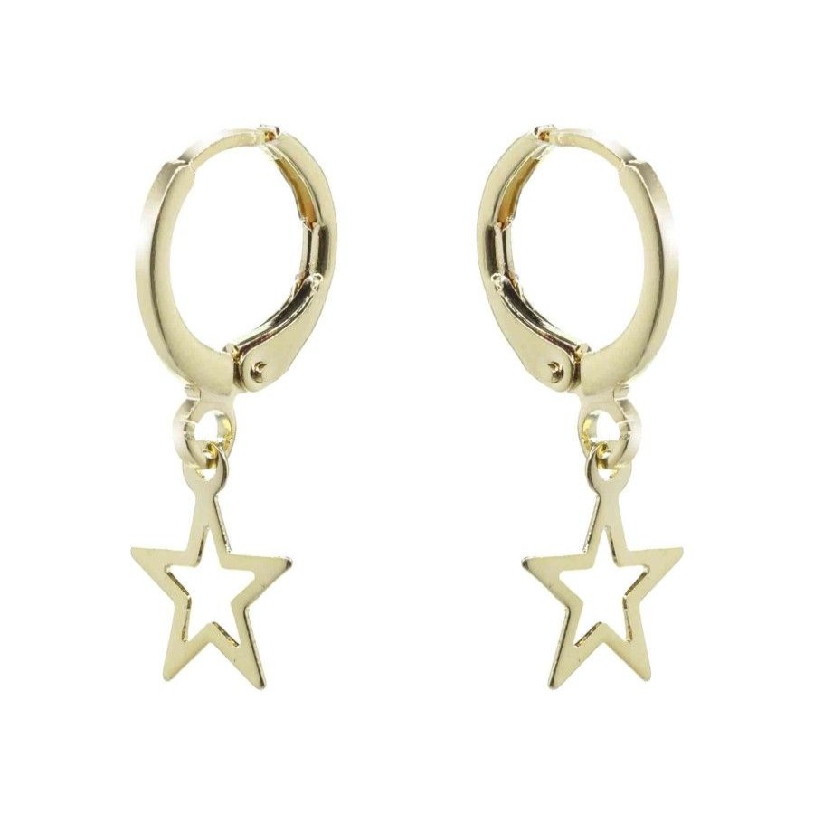 Joyas Enchapadas Enchape DJOYAS Enchapado En Oro | Aros Enchapados En Oro Figuras De Estrellas Lisas