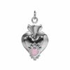 Joyas De Plata Marca DJOYAS Colgante Piedra Natural | Colgante De Plata 925 Corazon Detente Con Piedra De Cuarzo Rosa