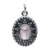 Joyas De Plata BLACK Colgante Piedra Natural | Colgante Piedra Cuarzo Rosa