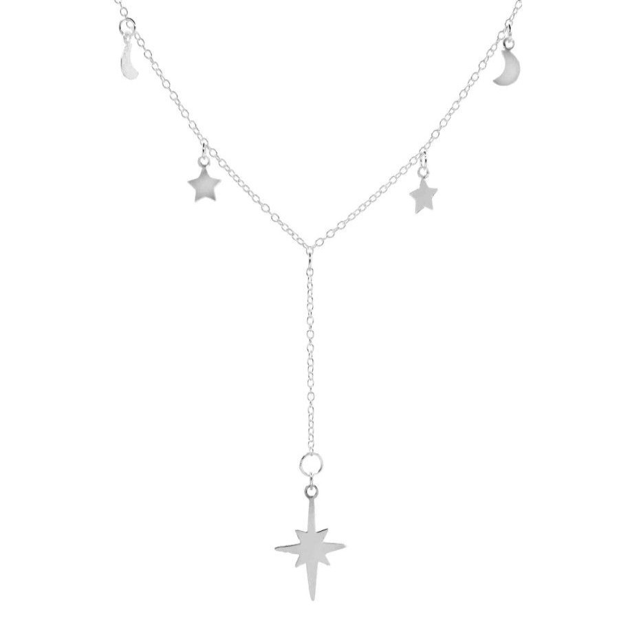 Joyas De Plata Marca DJOYAS Collares De Plata | Collar Con Lunas Y Estrellas