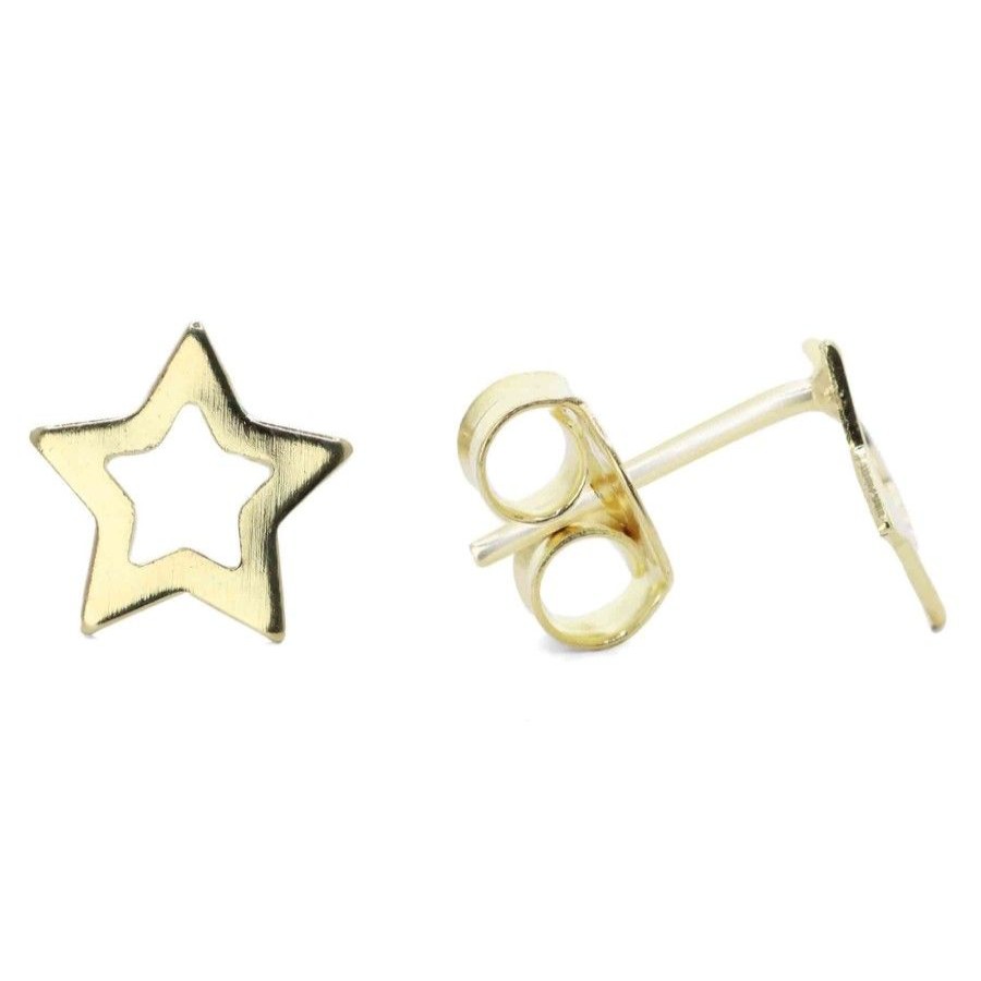 Joyas Enchapadas Marca DJOYAS Enchapado En Oro | Aros Enchapados En Oro Figura Estrella Lisa