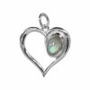 Joyas De Plata Marca DJOYAS Colgante Piedra Natural | Colgante De Plata 925 Figura Corazon Con Piedra Labradorita