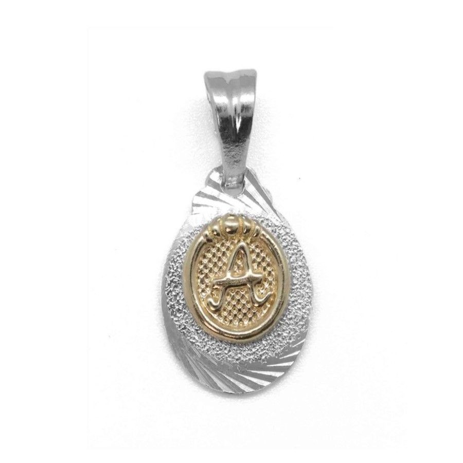 Joyas De Plata BLACK Colgantes De Placa | Colgante Plata Con Oro (Elegir Letras)