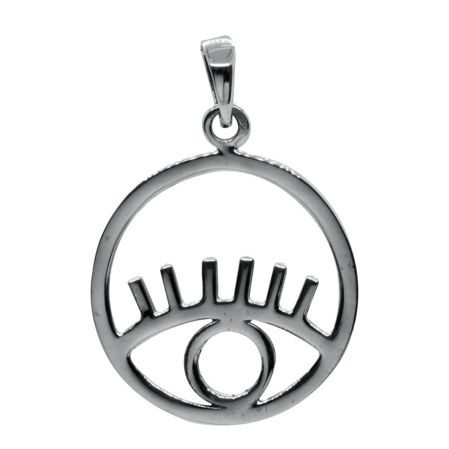 Joyas De Plata Marca DJOYAS Colgante Plata Lisa | Colgante De Plata 925 Diseno Ojo