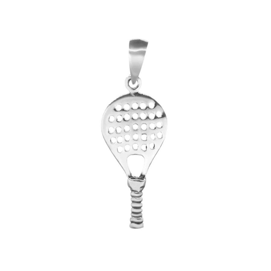 Joyas De Plata Marca DJOYAS Colgante Plata Lisa | Colgante De Plata 925 Raqueta De Padel