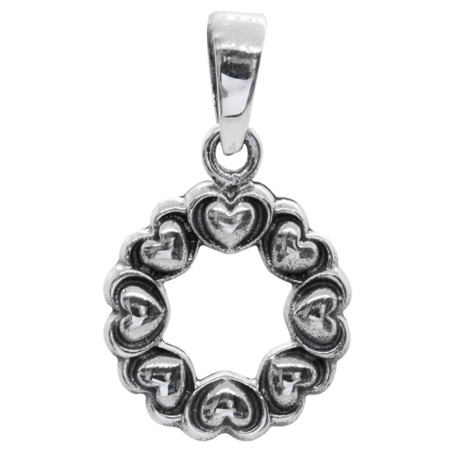 Joyas De Plata BLACK Colgante Plata Lisa | Colgante De Plata 925 Corazones