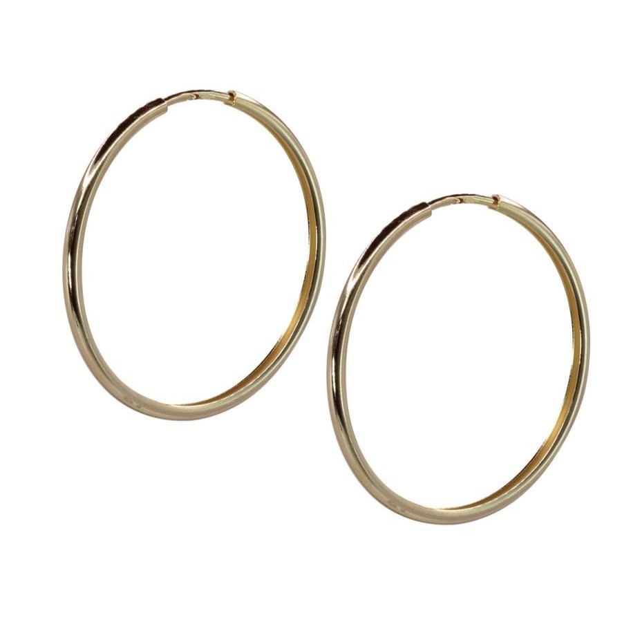 Joyas Enchapadas BLACK Enchapado En Oro | Aros Enchapados En Oro Argollas Lisas 30 Mm